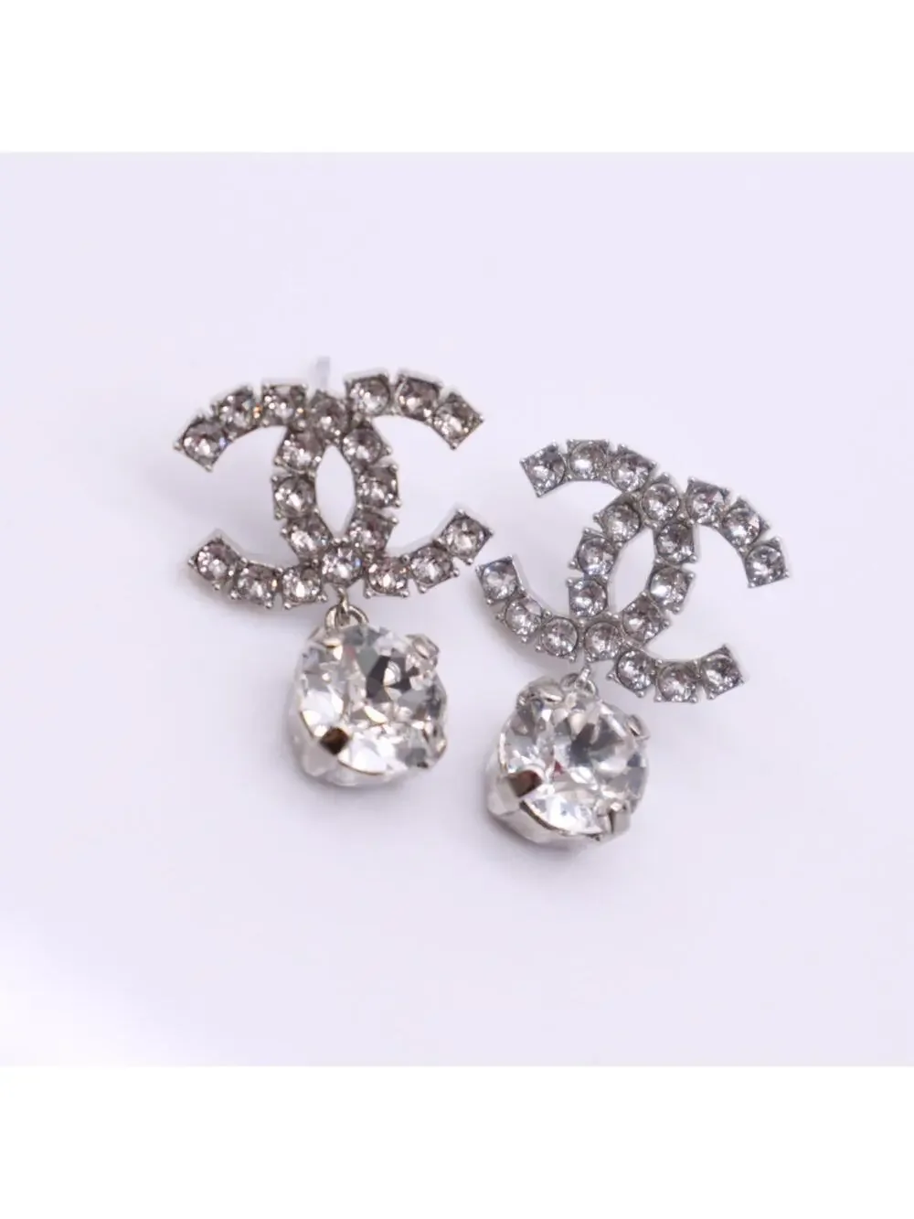 Chanel Cc Logo Earrings Sterling Silver #357842C84B
